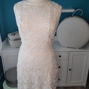 LOFT white & creme dress